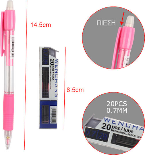 Tpster Mechanischer Bleistift zum Zeichnen Kunststoff 0.7mm 1Stück Rosa