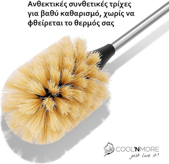 Metallic Cleaning Brushes with Handle Brown 3pcs