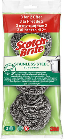 Scotch Brite Σετ Σφουγγάρια Πιάτων Ασημί 3τμχ
