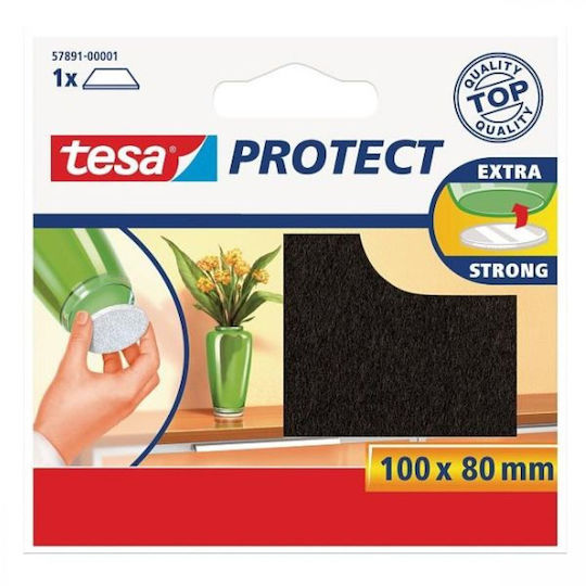 Tesa 57891 Τσοχάκια Τετράγωνα με Αυτοκόλλητο 100x80mm Καφέ 16τμχ
