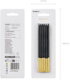 PartyDeco Birthday Candle Number in Black Color 12pcs SCD-4-010