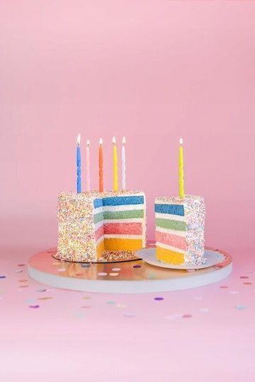 PartyDeco Κεράκι Γενεθλίων Πολύχρωμο 6τμχ SCS-23-000