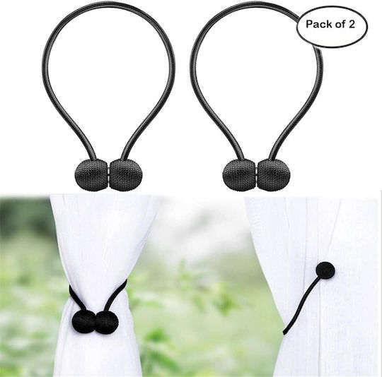 Tie-Back Magnetic din Metal Negru 1buc