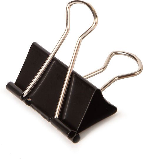 Foska Metallic Clips 19mm Black 12pcs