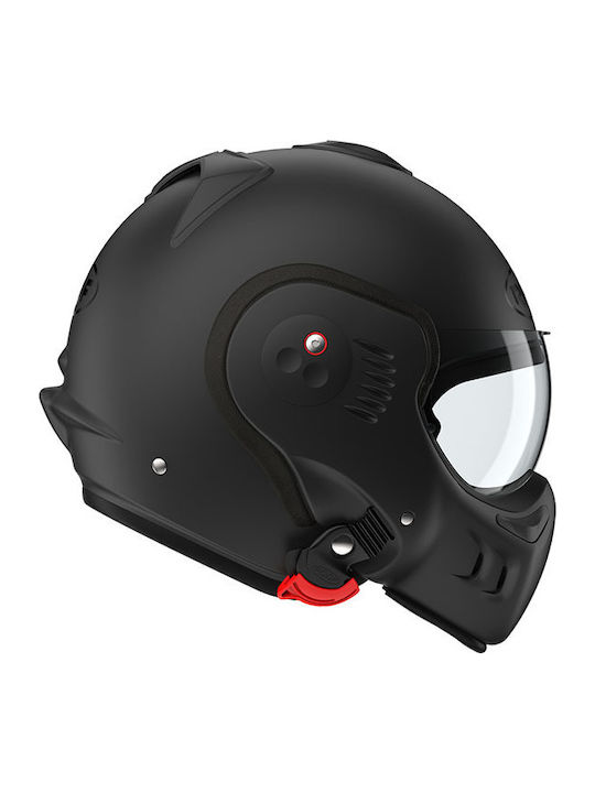 Roof Boxer Alpha Black Matt Motorcycle Helmet Flip-Up ECE 22.06