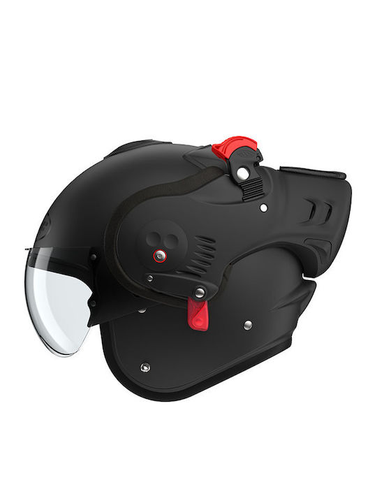 Roof Boxer Alpha Black Matt Motorcycle Helmet Flip-Up ECE 22.06