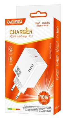Kakusiga Φορτιστής Χωρίς Καλώδιο με Θύρα USB-C 30W Λευκός (KSC-1241)