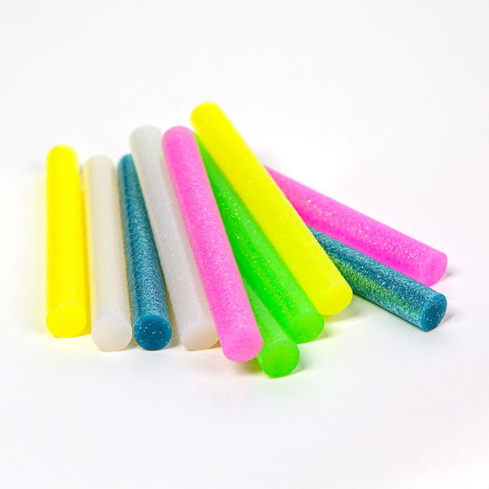 Hot Melt Glue Stick 11 X 100 Mm Fluorescent Colored 10 Pcs Pack