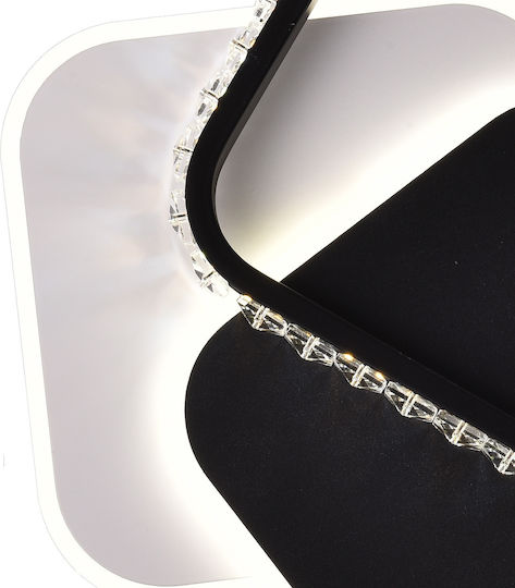 Candelabru Led Crystal Prismiq 39w 3 Pătrate Lumină Rece Caldă Neutră Negru