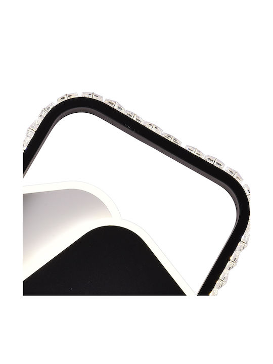 Candelabru Led Crystal Prismiq 39w 3 Pătrate Lumină Rece Caldă Neutră Negru