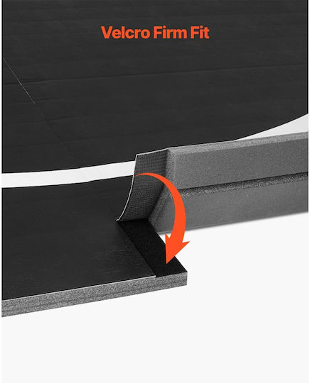 Vevor Wrestling Mat 3x3m Thick Martial Arts Gymnastics Home Waterproof Training Mats PVC Circles Gymnastics Tatami Jiu Jitsu BJJ MMA Judo Boxing Black