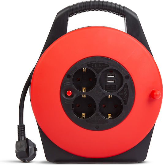 Alista Home Cablu de prelungire cu role 3 locuri cu lungimea de 10m Diametru 3 x 1.5mm² Neagră