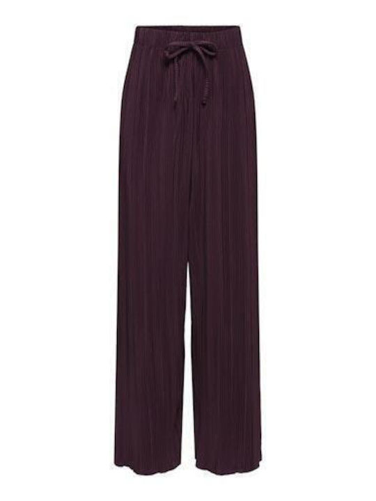 Damen Hoch tailliert Stoff Hose in Lockere Passform Schwarz