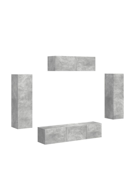Living Room TV Unit with Lighting Grey L30xW31xH100cm