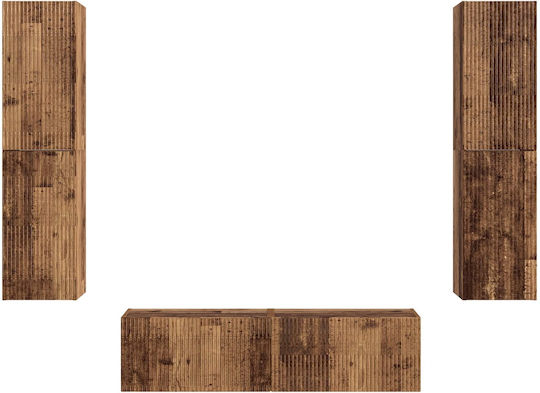 Living Room TV Unit Old Wood with Lighting M31xW30xH60cm