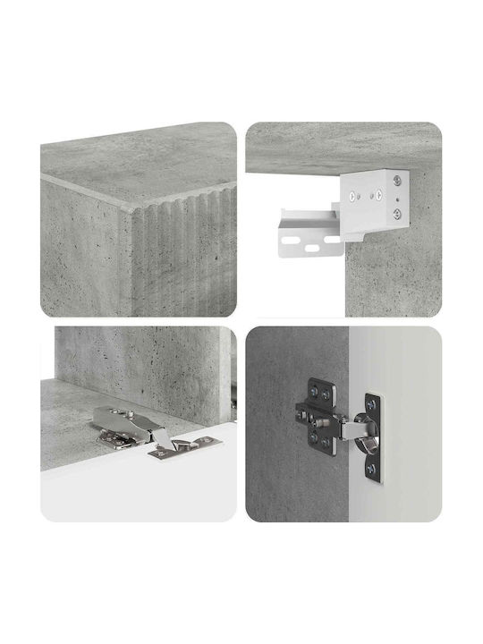 Living Room TV Unit with Lighting Grey L30xW31xH100cm