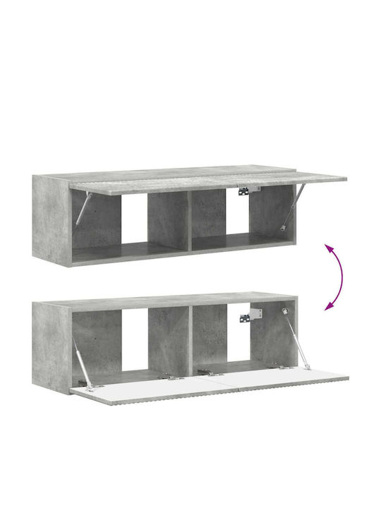 Living Room TV Unit with Lighting Grey L30xW31xH100cm