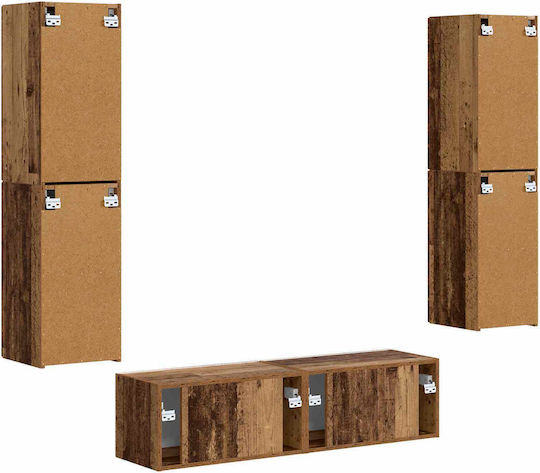 Living Room TV Unit Old Wood with Lighting M31xW30xH60cm