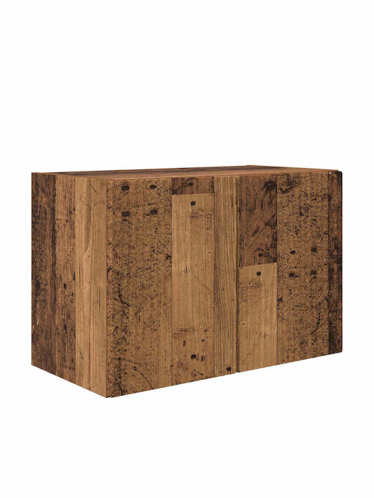 Living Room TV Unit with Lighting Old Wood L78.5xW30xH29.5cm