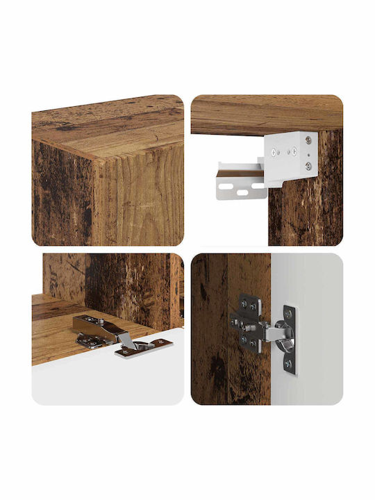 Living Room TV Unit with Lighting Old Wood L30xW31xH100cm