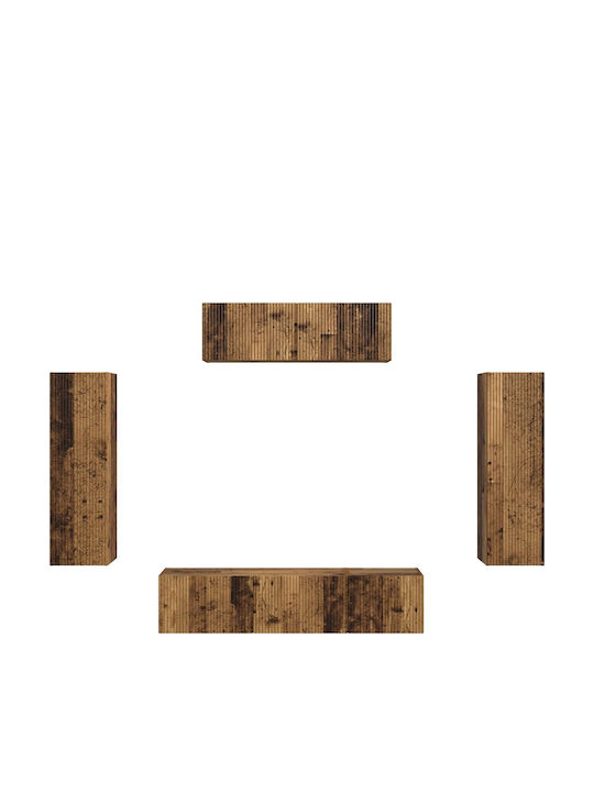 Living Room TV Unit with Lighting Old Wood L30xW31xH100cm