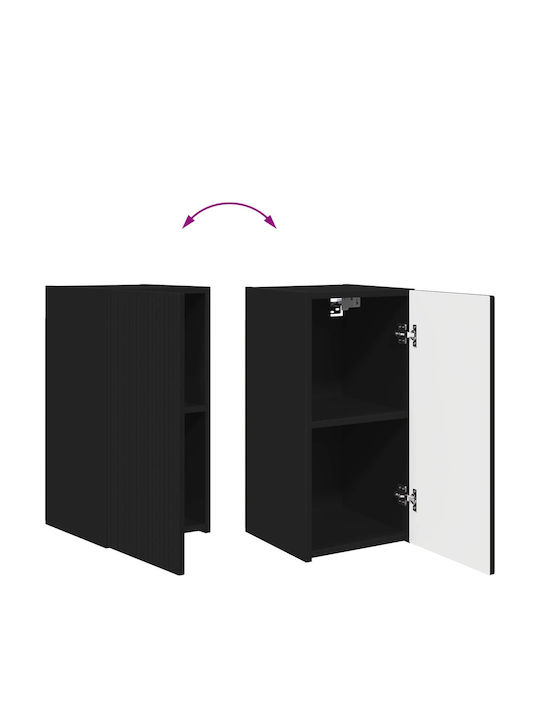 Wohnzimmer TV-Einheit Schwarz mit Beleuchtung M60xB31xH29,5cm