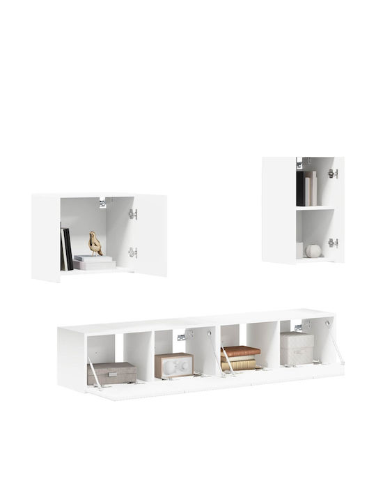 Living Room TV Unit with Lighting White L78.5xW30xH29.5cm