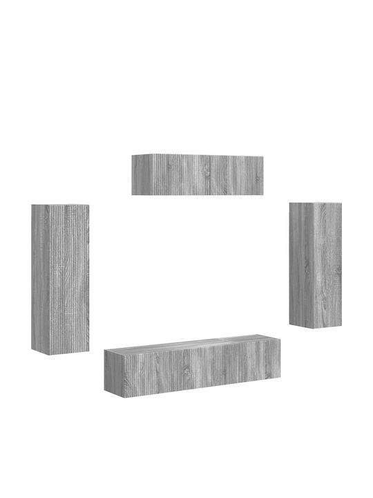 Wohnzimmer TV-Einheit Gray Sonoma mit Beleuchtung L30xB31xH100cm