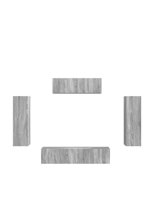 Wohnzimmer TV-Einheit Gray Sonoma mit Beleuchtung L30xB31xH100cm