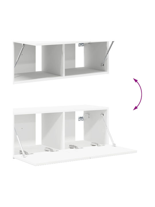 Living Room TV Unit with Lighting White L78.5xW30xH29.5cm