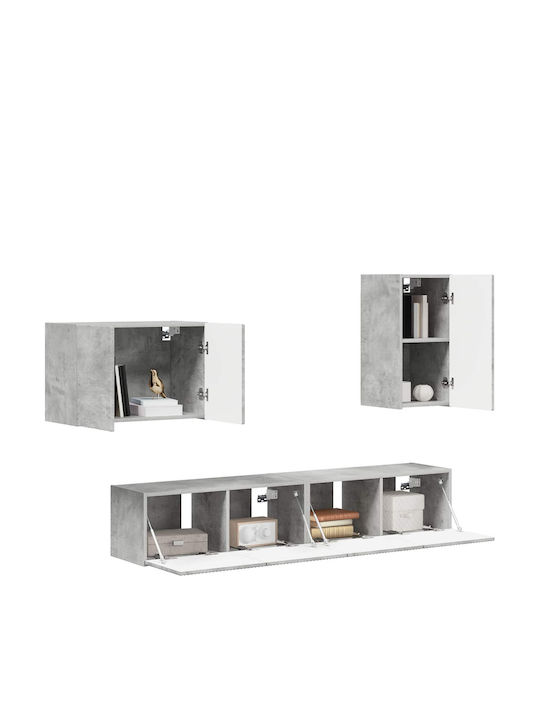 Wohnzimmer TV-Einheit Grey mit Beleuchtung L78.5xB30xH29.5cm