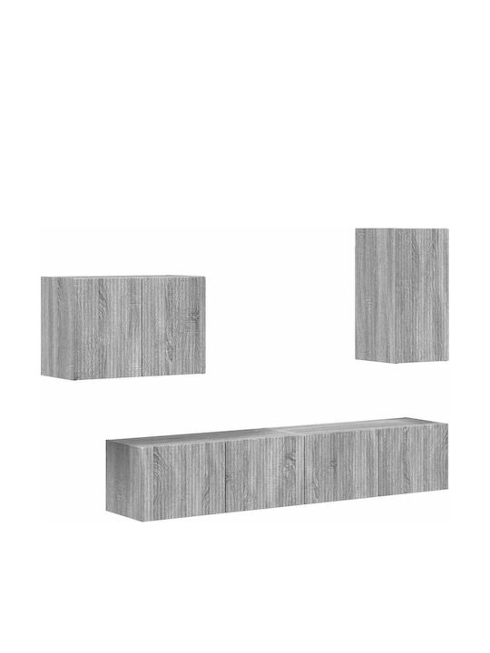 Wohnzimmer TV-Einheit Gray Sonoma mit Beleuchtung L78.5xB30xH29.5cm
