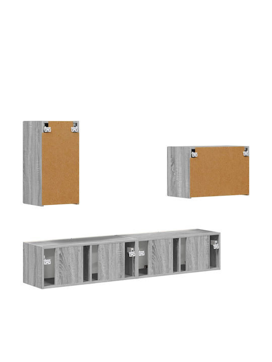 Wohnzimmer TV-Einheit Gray Sonoma mit Beleuchtung L78.5xB30xH29.5cm