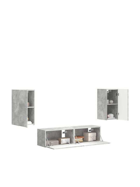 Living Room TV Unit Gray with Lighting M60xW31xH29.5cm