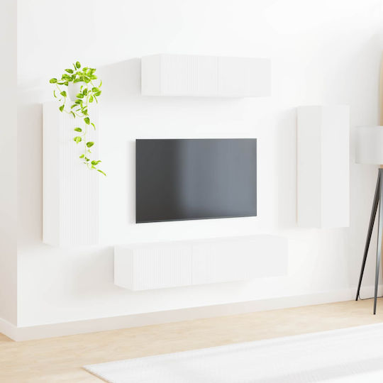 Bibliotecă Living Albă Cu Iluminare L31xL29,5xÎ100cm