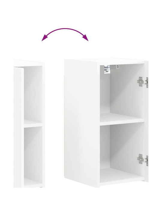 Living Room TV Unit White with Lighting M31xW30xH60cm