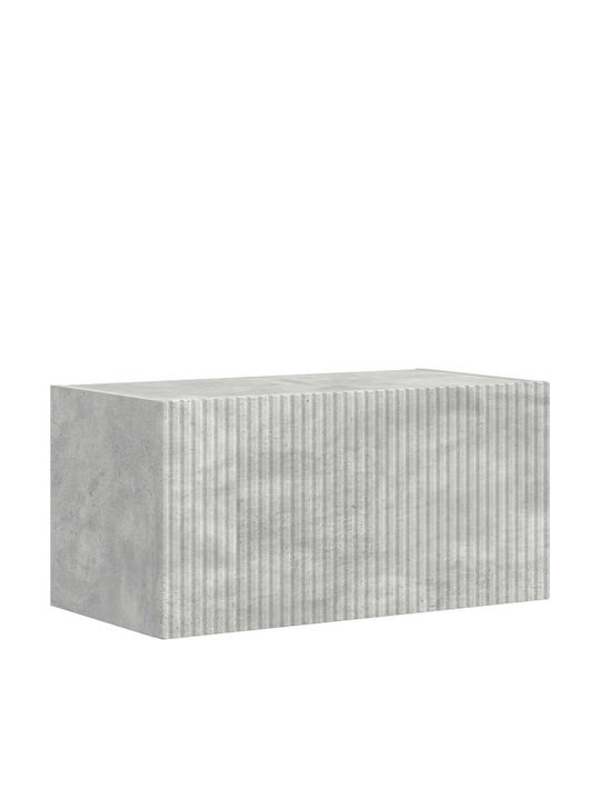 Wohnzimmer TV-Einheit Grey mit Vitrine & Beleuchtung L60xB31xH29.5cm
