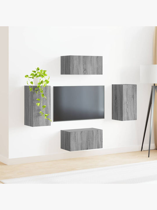 Living Room TV Unit with Lighting Gray Sonoma L30xW31xH60cm