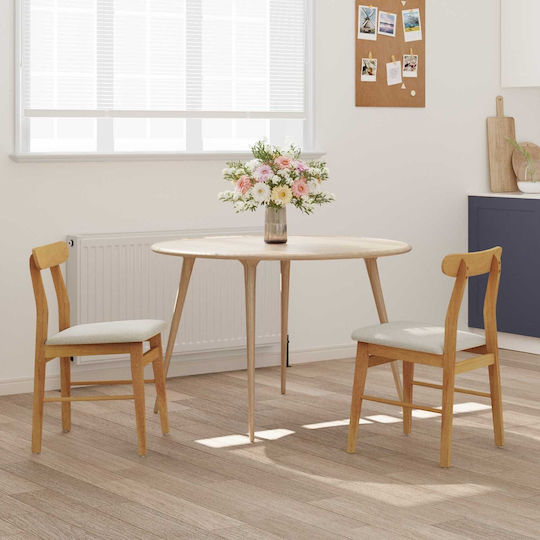 Dining Room Wooden Chair Natural, Light 43x44.5x77cm 2pcs