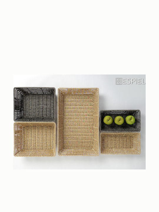 Espiel Set of Decorative Baskets Rattan Gray 32.5x26.5x10cm 3pcs