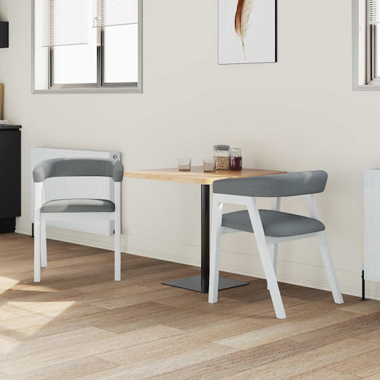 Outdoor Chair Wooden White 2pcs 54x57x73cm