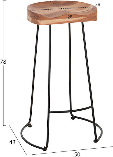 Bar Hocker Hölzernes Eleanor Braun 40x48x76cm