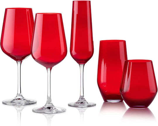 Bohemia Set of Glasses in Color Stemmed 6pcs