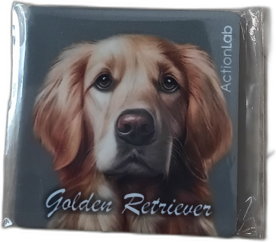Decorative Magnet Metallic Surfaces Golden Retriever