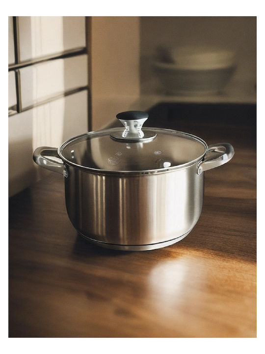 Rosberg Deep Stainless Steel Pot 6.5lt / 24cm