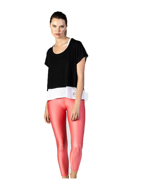 Hydro+Glow Performance 17-2001 Training Women's Cropped Leggings Shiny & High Waist Coral
