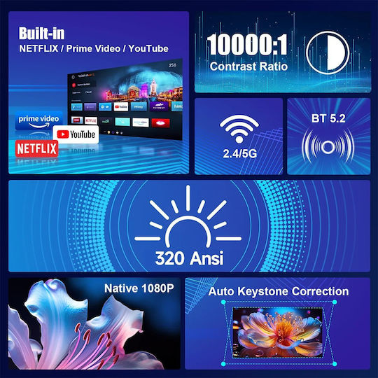 Magcubic HY320NTV Mini Projector LCD Full HD με Wi-Fi