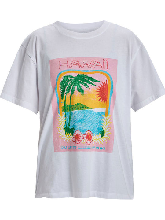 Atlas Hangloose Γυναικείο T-shirt Bright White