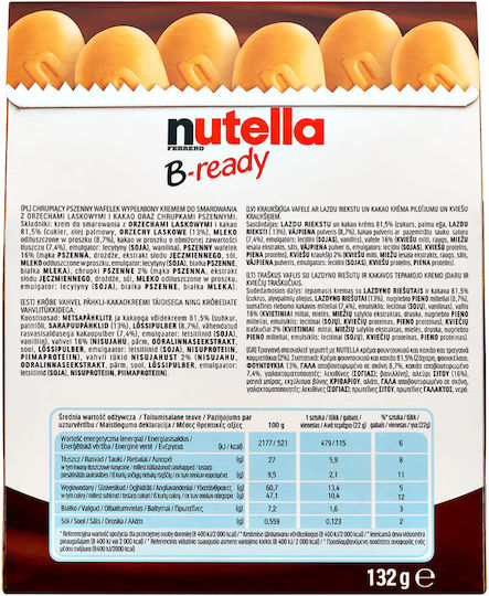 Ferrero Μπισκότα Nutella B-Ready με Γέμιση Σοκολάτα 6τμχ 132gr