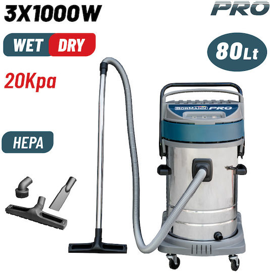 Bormann Pro BVC7510 Aspirator Lichide / Solide 3000W Recipient 80lt